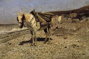 Ilia Efimovich Repin Normandy transported stone horse France oil painting artist